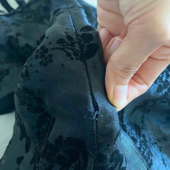 Vintage Jessica McClintock Floral Velvet Burnout Midi Tulle Dress Size 3 Witch - Picture 9 of 9